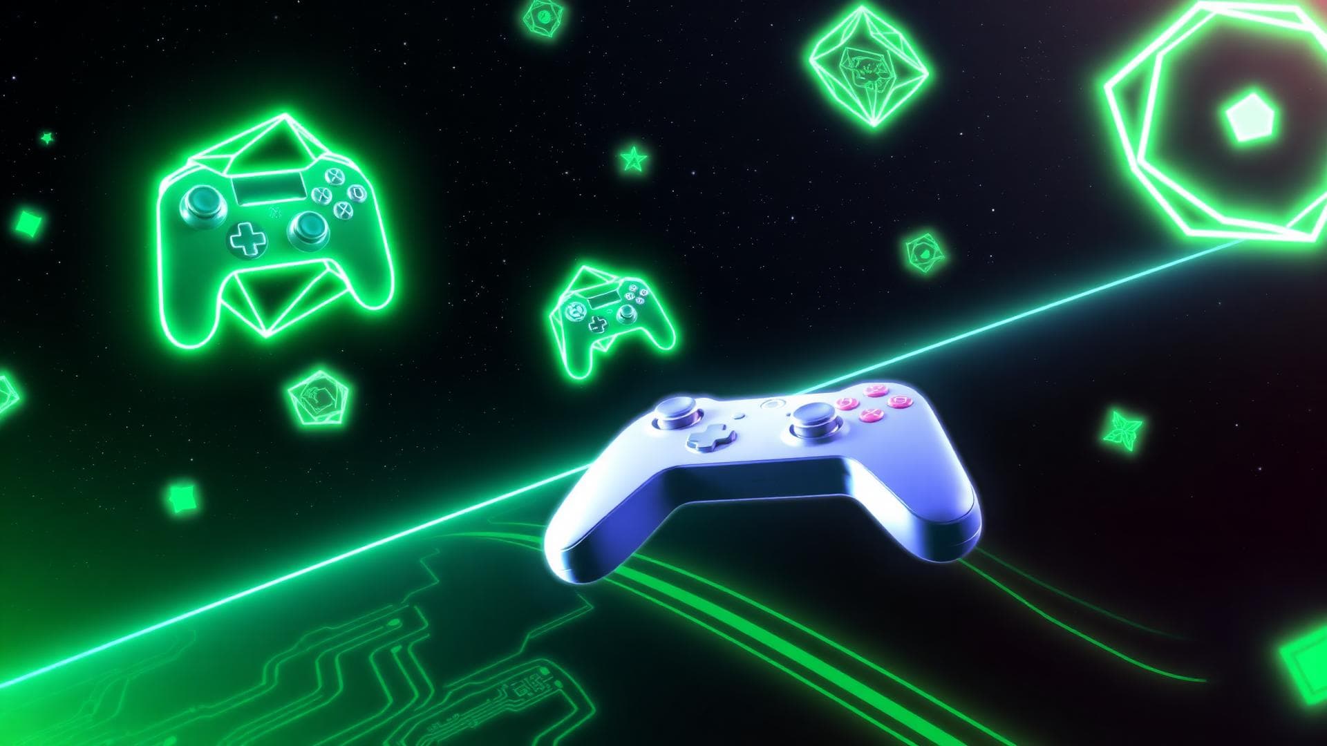 Fondo de gaming con estética espacial